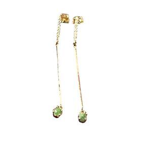 TAI Emerald Green & Gold & CZ Dangle Earrings